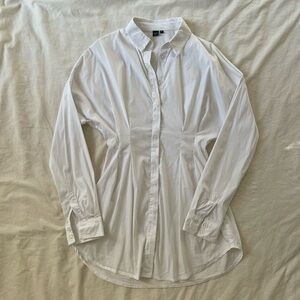 Revolve OW Ella Shirt Dress Button Up White